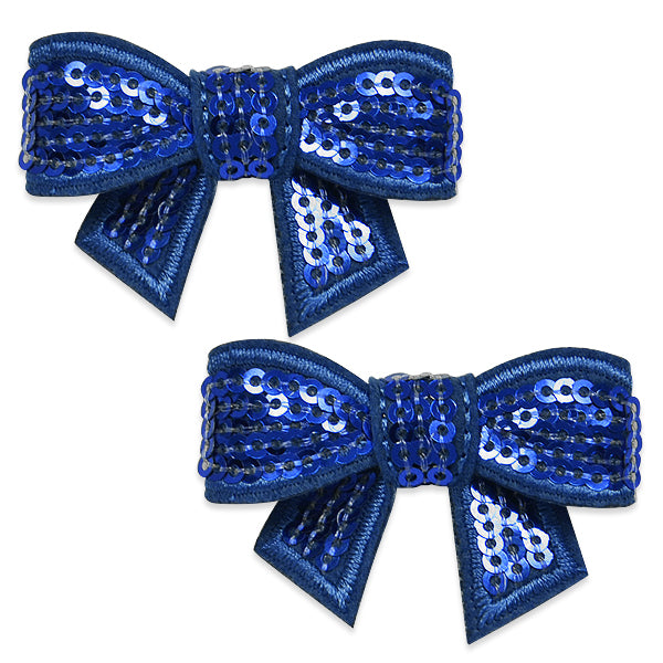 3-D Mini Bow Sequin Applique/Patch Pk/2 Royal Blue Accessories