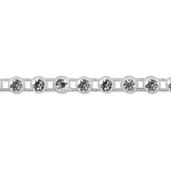 18" x 1/4" Encased Rhinestone Trim Pack of 18" - White Trims & Fringes