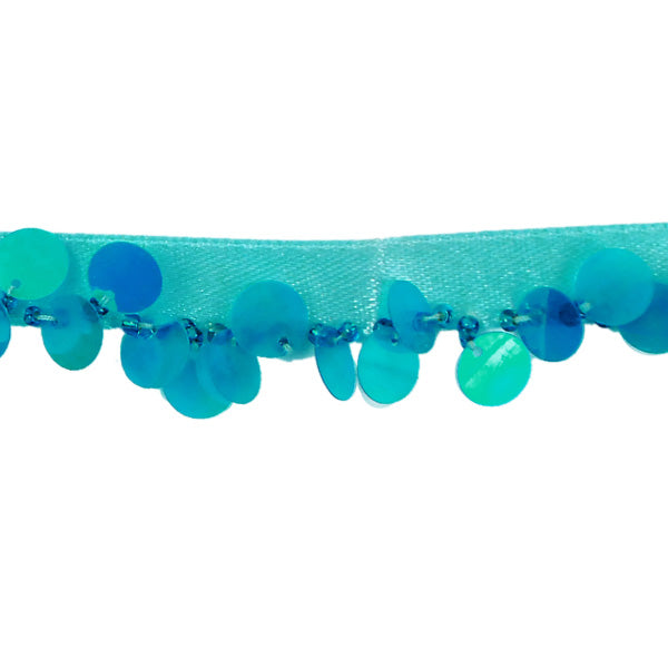 Sequin Trim Pack of 24" Turquoise Trims & Fringes