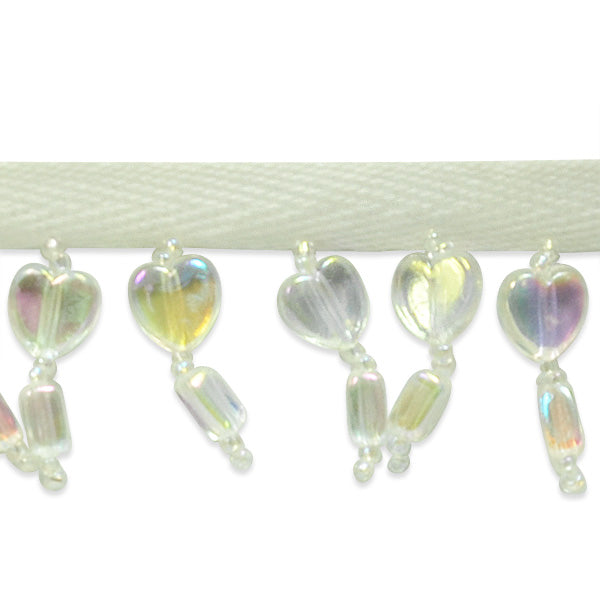 Heart Fringe Trim 36" Pack - Crystal Aurora Borealis Trims & Fringes