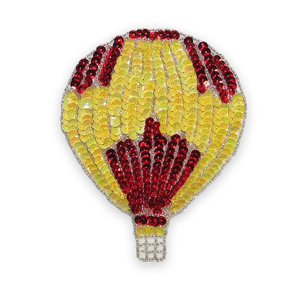 Beaded Sequin Hot Air Balloon Applique/Patch Medium - Multi Colors Sequin & Beaded Appliques