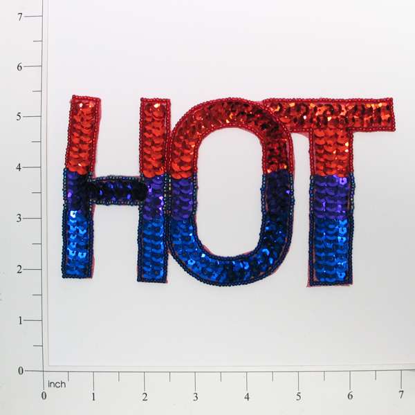 Hot Sequin Applique/Patch 6 1/2" x 3 1/2" - Multi Colors Sequin & Beaded Appliques