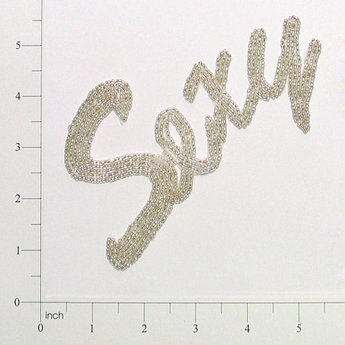 Sexy Beaded Applique/Patch - Silver Sequin & Beaded Appliques