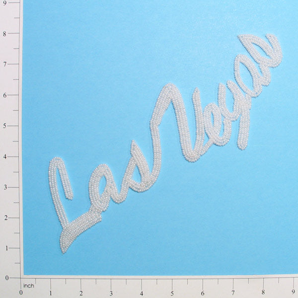 10 1/2" x 2 1/2" Las Vegas Beaded Applique/Patch - Crystal Aurora Borealis Sequin & Beaded Appliques
