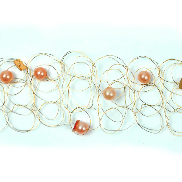 Beaded Wire Ribbon Pack of 36" Salmon Multi Trims & Fringes