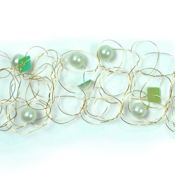 Beaded Wire Ribbon Pack of 36" Mint Green Trims & Fringes