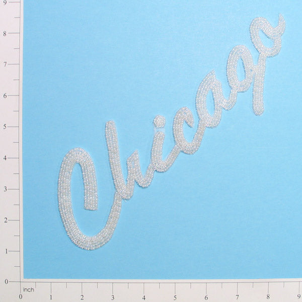Chicago Beaded Applique/Patch - Crystal Aurora Borealis Sequin & Beaded Appliques