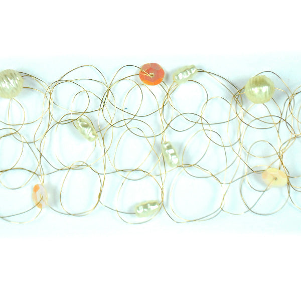 Beaded Wire Ribbon Pack of 36" - Light Yellow Trims & Fringes