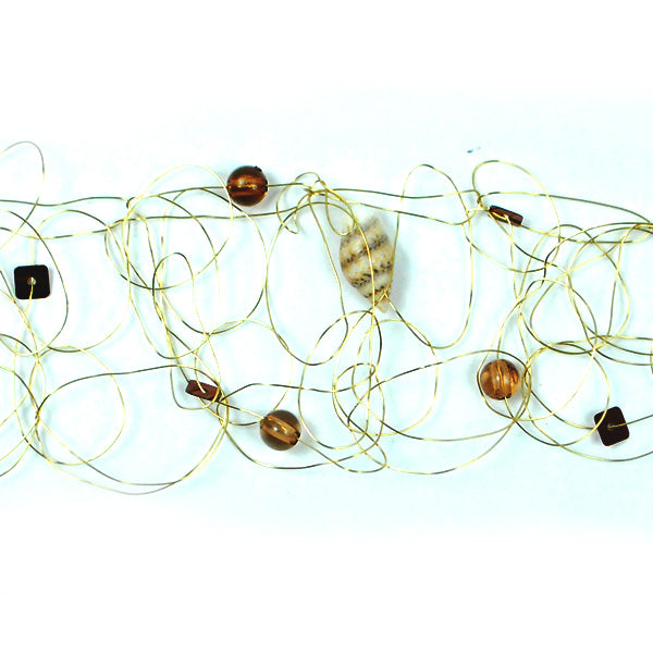 Beaded Wire Ribbon Pack of 36" Natural Trims & Fringes