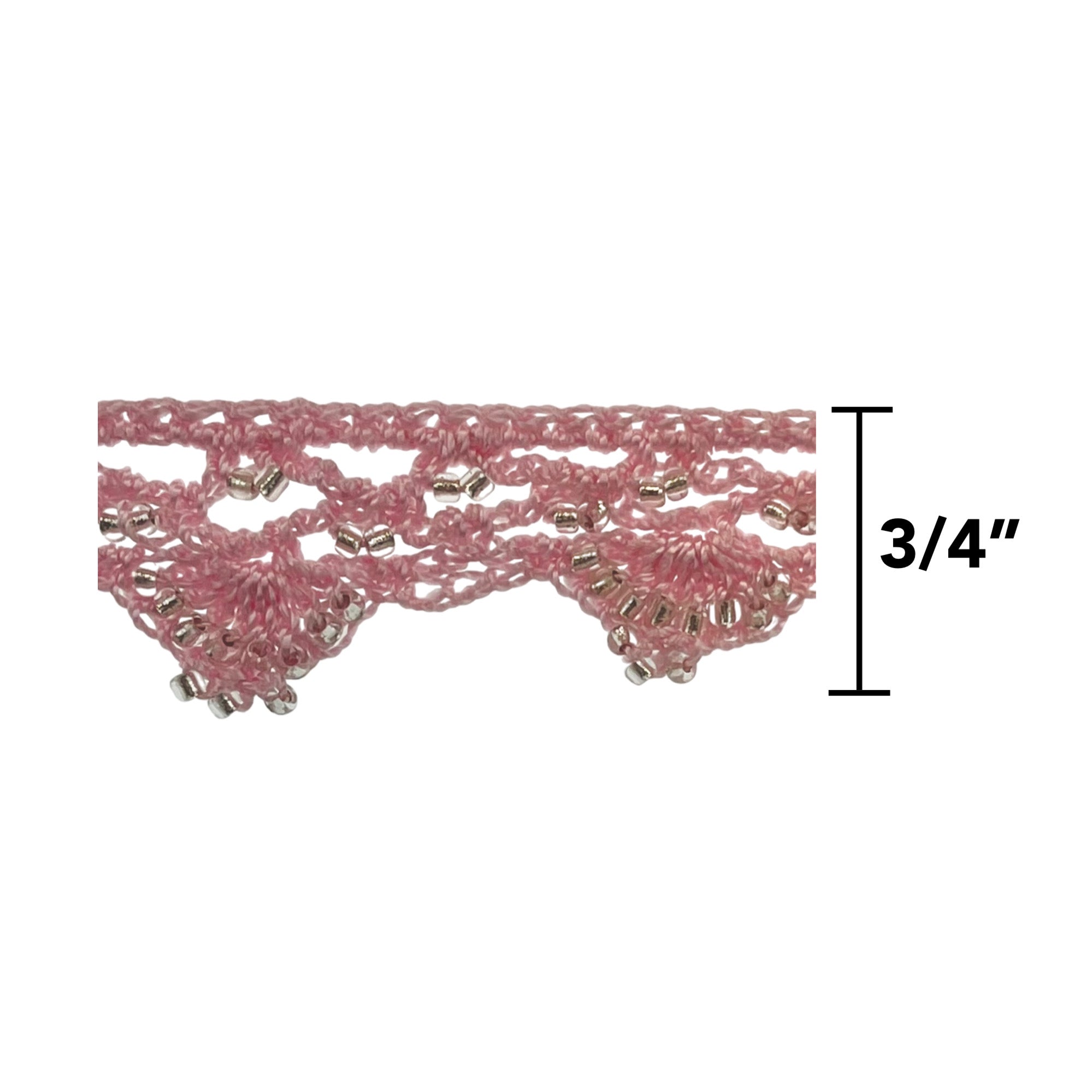 Grace Crochet Beaded Trim - 3/4 inch wide x 18 inches Trims & Fringes
