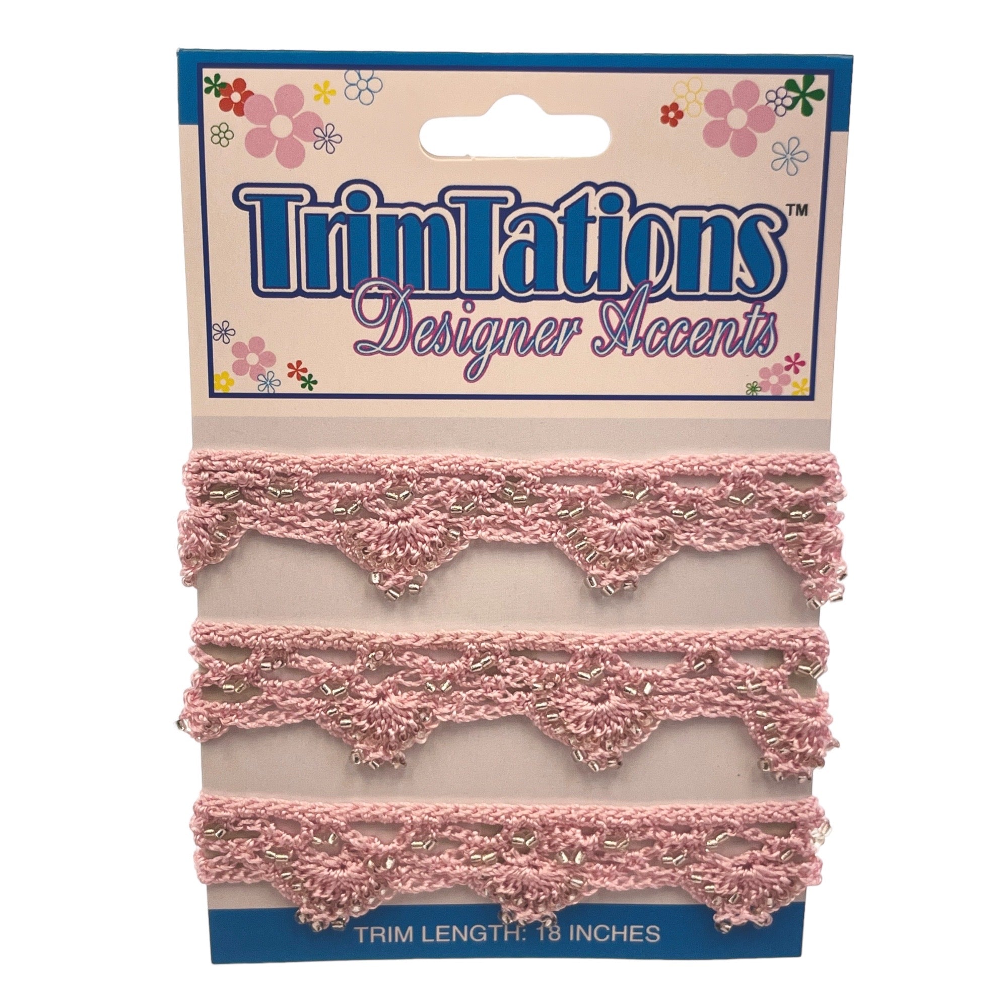 Grace Crochet Beaded Trim - 3/4 inch wide x 18 inches Trims & Fringes