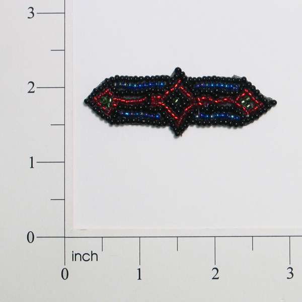 Chinook Pointed Strip Beaded Applique - Black Multi Sequin & Beaded Appliques