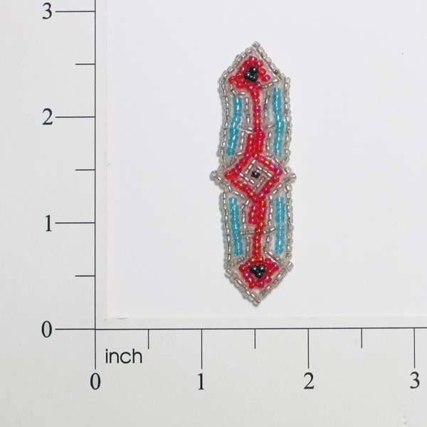 2 1/2" x 3/4" Rio Rancho Pointed Strip Applique/Patch - Multi Colors Sequin & Beaded Appliques