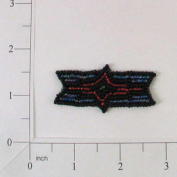 Chinook Strip Applique/Patch - Black Multi Sequin & Beaded Appliques