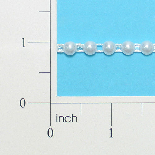 Flat Back Pearl Trim Pack of 72" - White Trims & Fringes