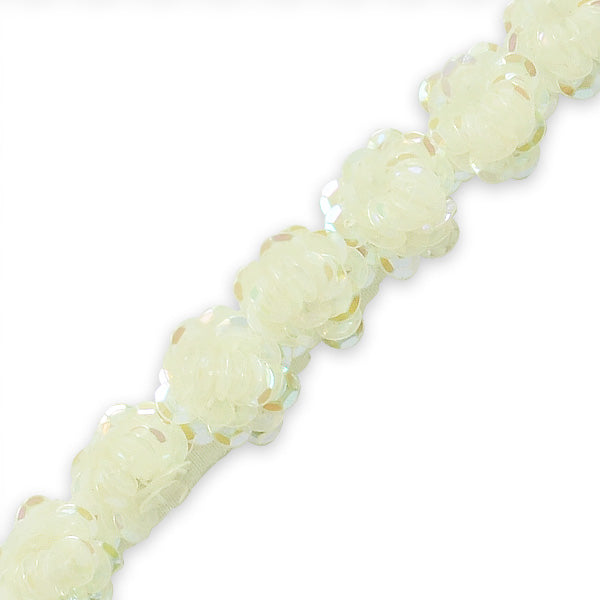 Cora Sequin Rose Fleurettes Trim - Pack of 36" - Crystal Aurora Borealis Trims & Fringes