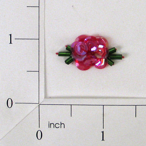 Tiny Flower Sequin Applique/Patch Pack of 10 Red Sequin & Beaded Appliques