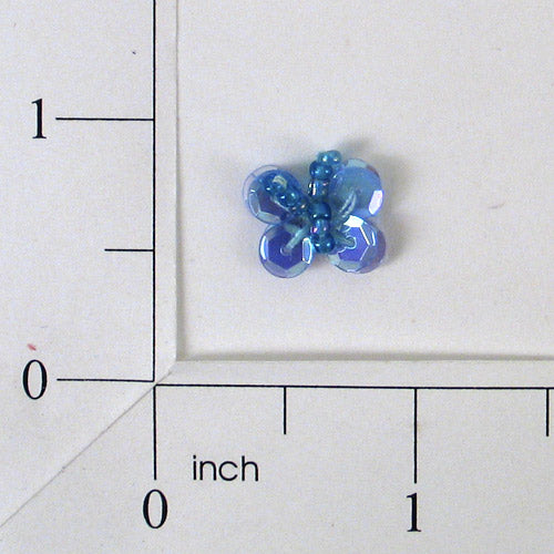 Butterfly Sequin and Bead Applique/Patch Pack of 10 Blue Sequin & Beaded Appliques