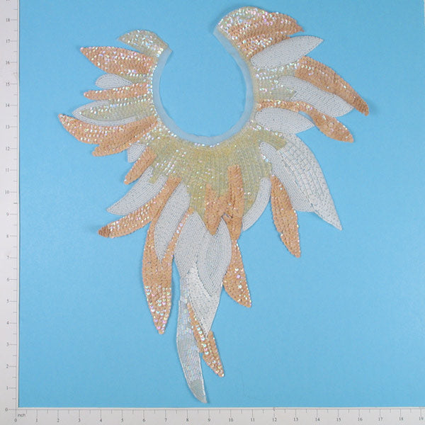 Sequin Quill Collar Applique - Multi Colors Sequin & Beaded Appliques
