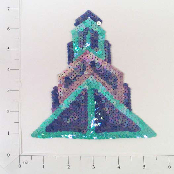 Beaded Sequin Southwest Applique/Patch 6" x 5" - Multi Colors Sequin & Beaded Appliques