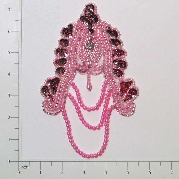 Oriental Sequin Applique/Patch Mauve Sequin & Beaded Appliques