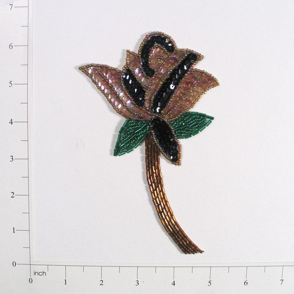 Rose Sequin Beaded Applique/Patch Multi Colors Sequin & Beaded Appliques