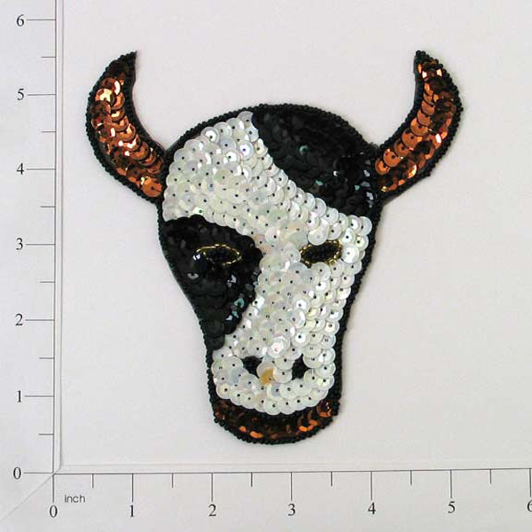 Steer Sequin Applique/Patch - Multi Colors Sequin & Beaded Appliques