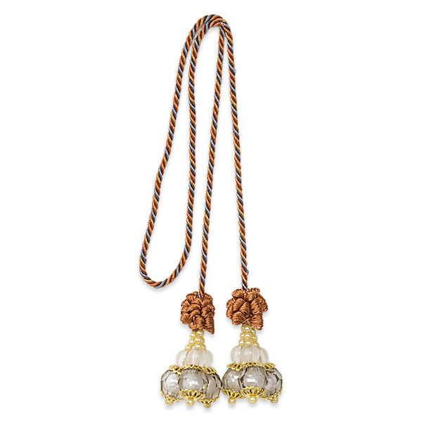 Pearl and Cap Tieback Tassel Cinnamon Multi Tassels and Tiebacks