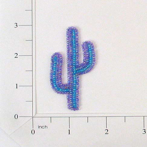 Barrel Cactus Applique/Patch - Multi Colors Sequin & Beaded Appliques