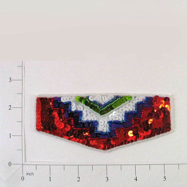 Chinook Pocket Flap Sequin Applique/Patch - Multi Colors Sequin & Beaded Appliques