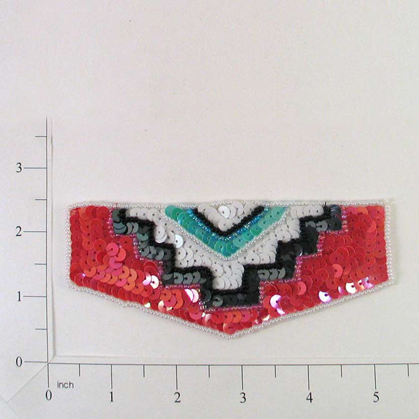 Rio Rancho Pocket Flap Sequin Applique/Patch - Multi Colors Sequin & Beaded Appliques