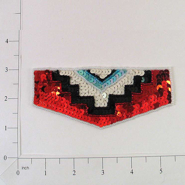 Cheyenne Pocket Flap Sequin Applique/Patch - Multi Colors Sequin & Beaded Appliques