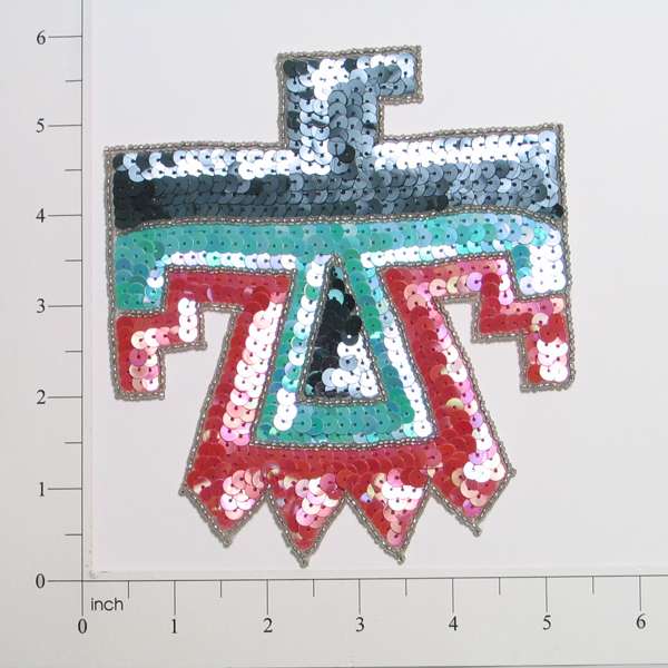 Rio Rancho Thunderbird Sequin Applique - Multi Colors Sequin & Beaded Appliques