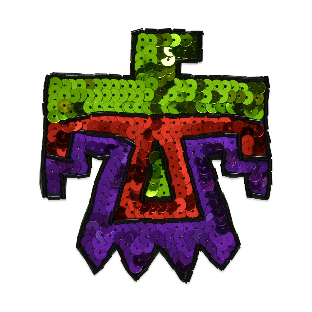 3 3/4" x 3 1/4" Thunderbird Sequin Applique/Patch - Multi Colors Sequin & Beaded Appliques
