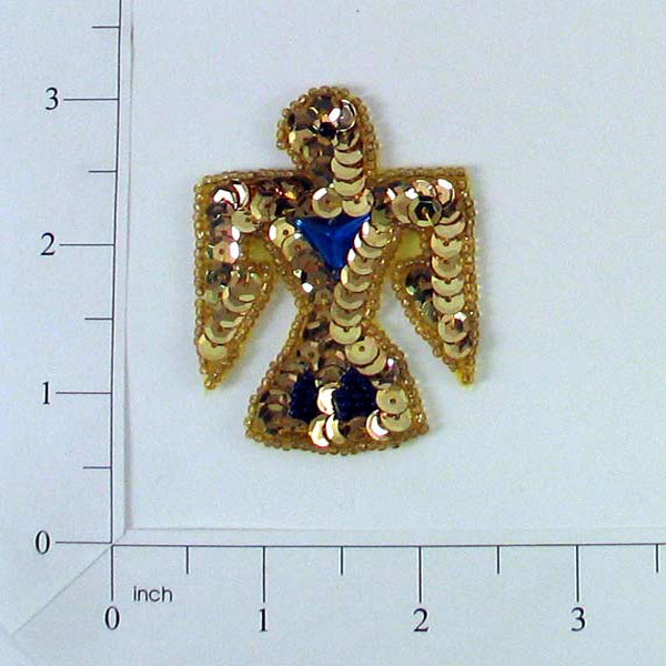 Thunderbird Sequin Applique - Gold Multi Sequin & Beaded Appliques