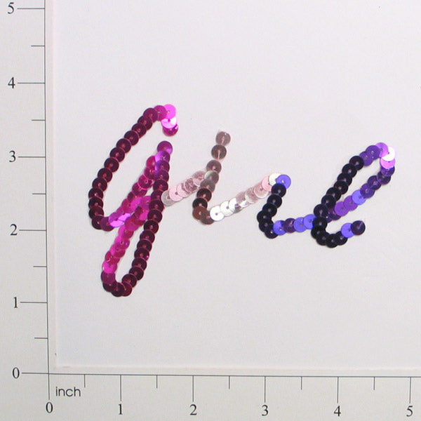 Girl Sequin Applique/Patch - Multi Colors Sequin & Beaded Appliques
