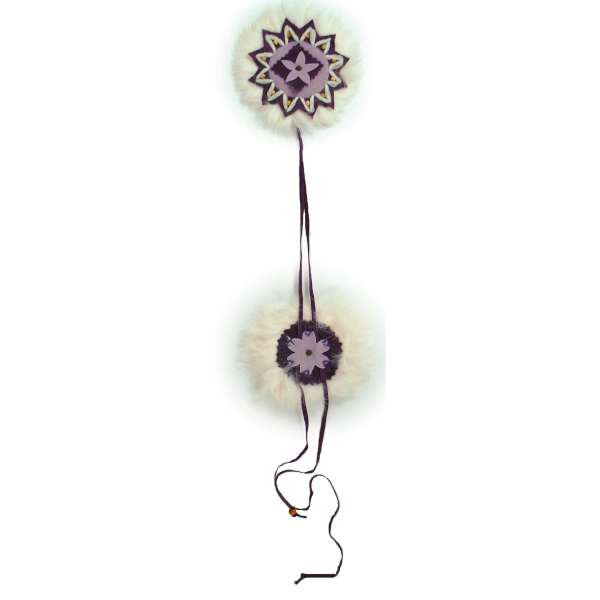 Flower Faux Suede with Fringe Applique/Patch Purple Multi Sequin & Beaded Appliques