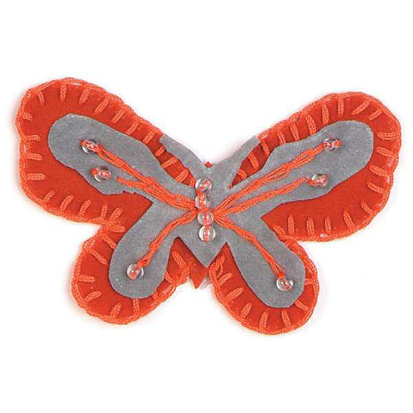 Butterfly Faux Suede Applique/Patch Rust Sequin & Beaded Appliques