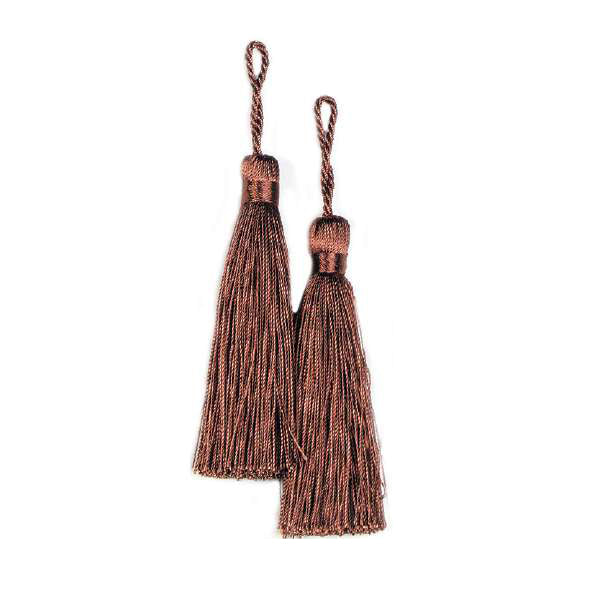 3 1/2" Fiber Key Tassel Pack of 2 Cocoa Tassels
