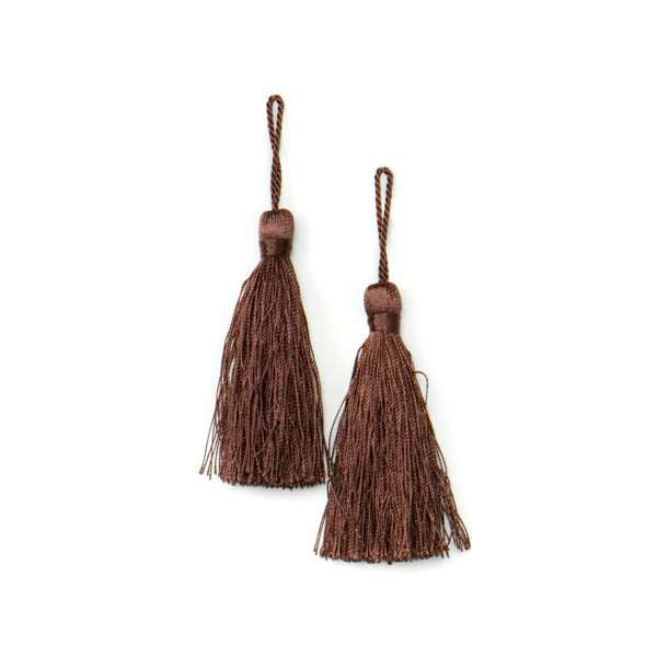 3 1/2" Fiber Key Tassel Pack of 2 Chocolate Tassels