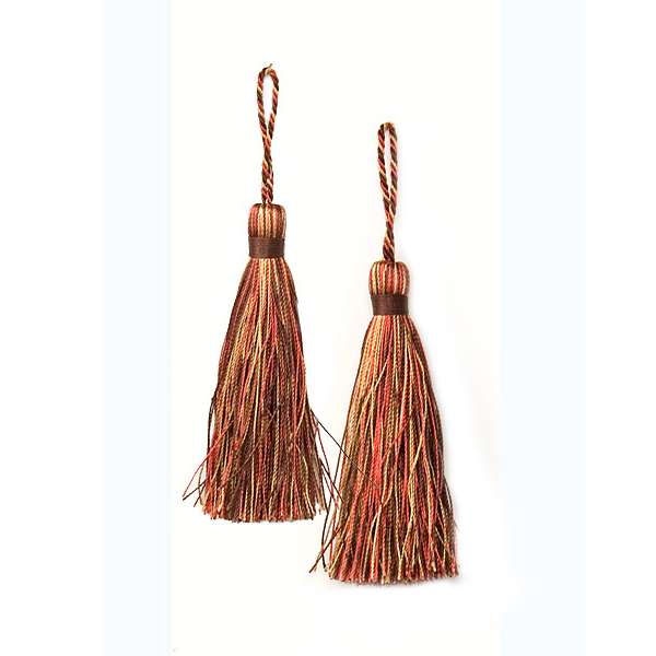 3 1/2" Fiber Key Tassel Pack of 2 Chocolate Multi Tassels