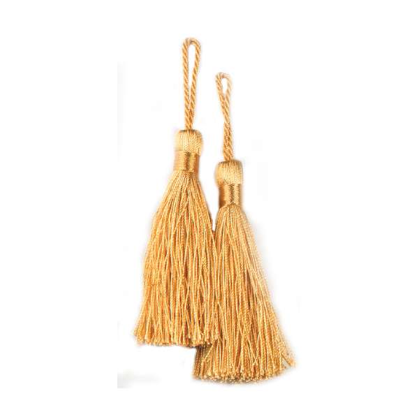3 1/2" Fiber Key Tassel Pack of 2 Gold Tassels