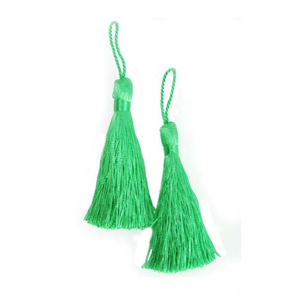3 1/2" Fiber Key Tassel Pack of 2 Lime Tassels