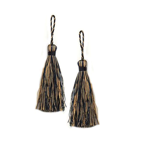 3 1/2" Fiber Key Tassel Pack of 2 Navy Multi Tassels