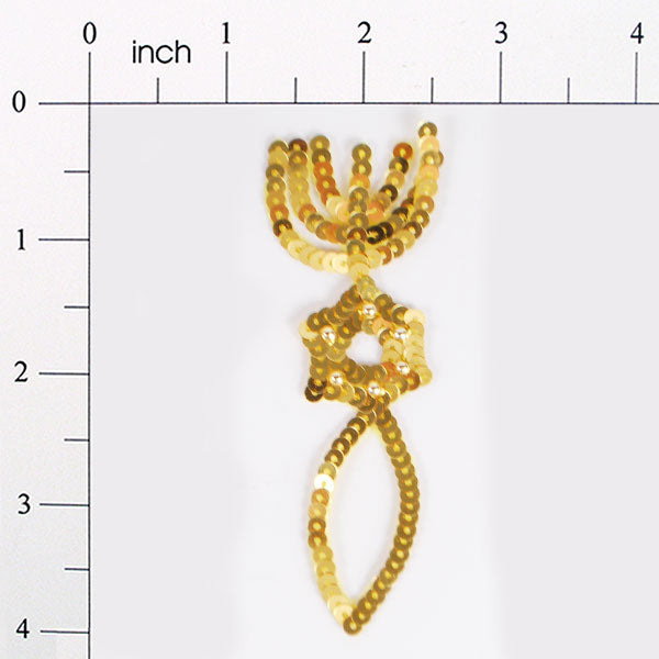 Jerusalem Seal Sequin Applique/Patch Gold Sequin & Beaded Appliques