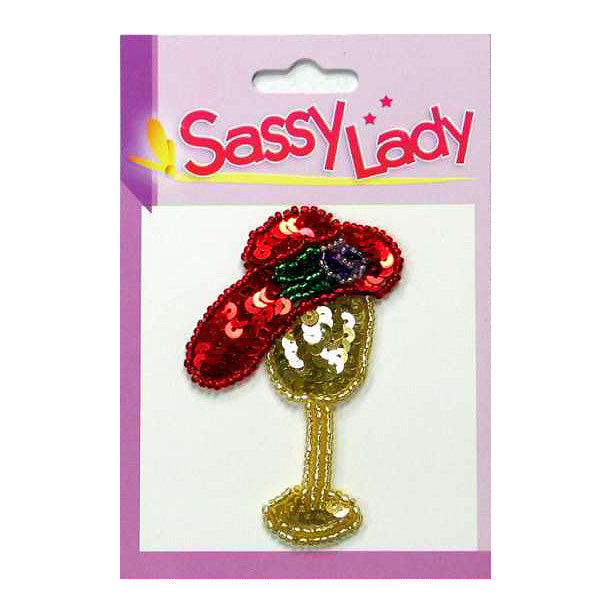 Hat Stand Sassy Lady Sequin Applique/Patch - Multi Colors Appliques