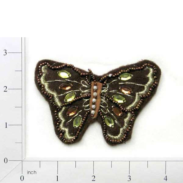 Felt Embellished Butterfly Applique/Patch Brown Butterfly & Bug Appliques