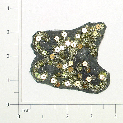 Denim Gold Scroll Fashion Applique/Patch - Multi Colors Appliques