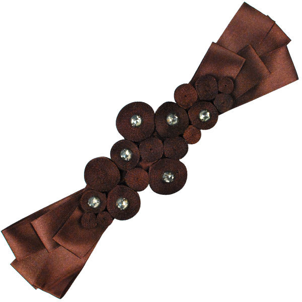 Rolled Ribbon Bow Applique/Patch Brown Appliques