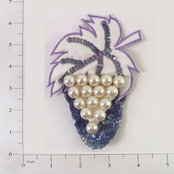 Grape Cluster Sequin Applique/Patch - Multi Colors Sequin & Beaded Appliques